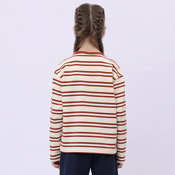 YWDU280-3 Lifestyle Crew Neck Sweatshirt Vanilla Custard Stripes